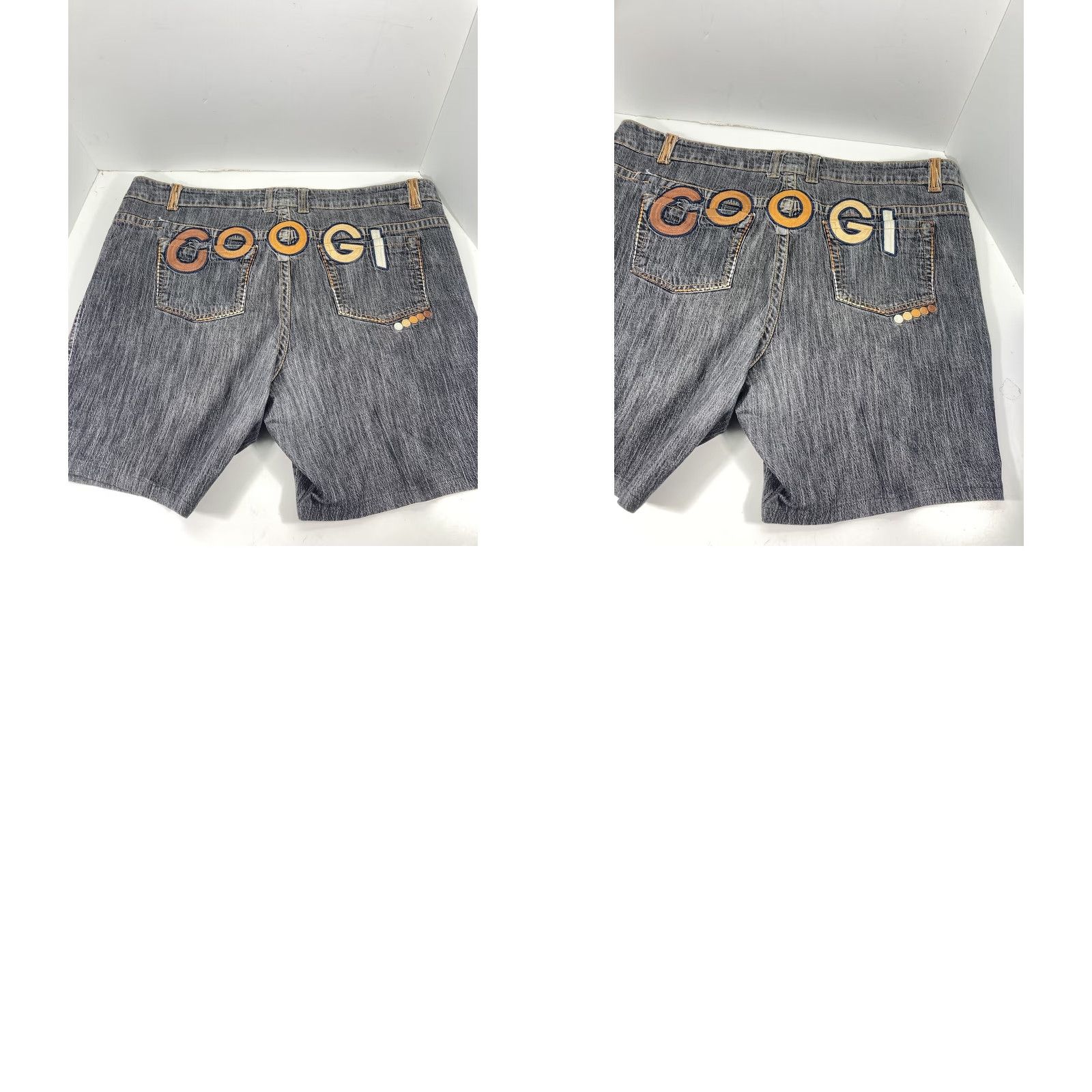 Coogi VINTAGE Coogi Denim Shorts Women 24 Gray Denim Embroidered Logo Hip Hop VTG Size 42" / US 20 - 9 Thumbnail
