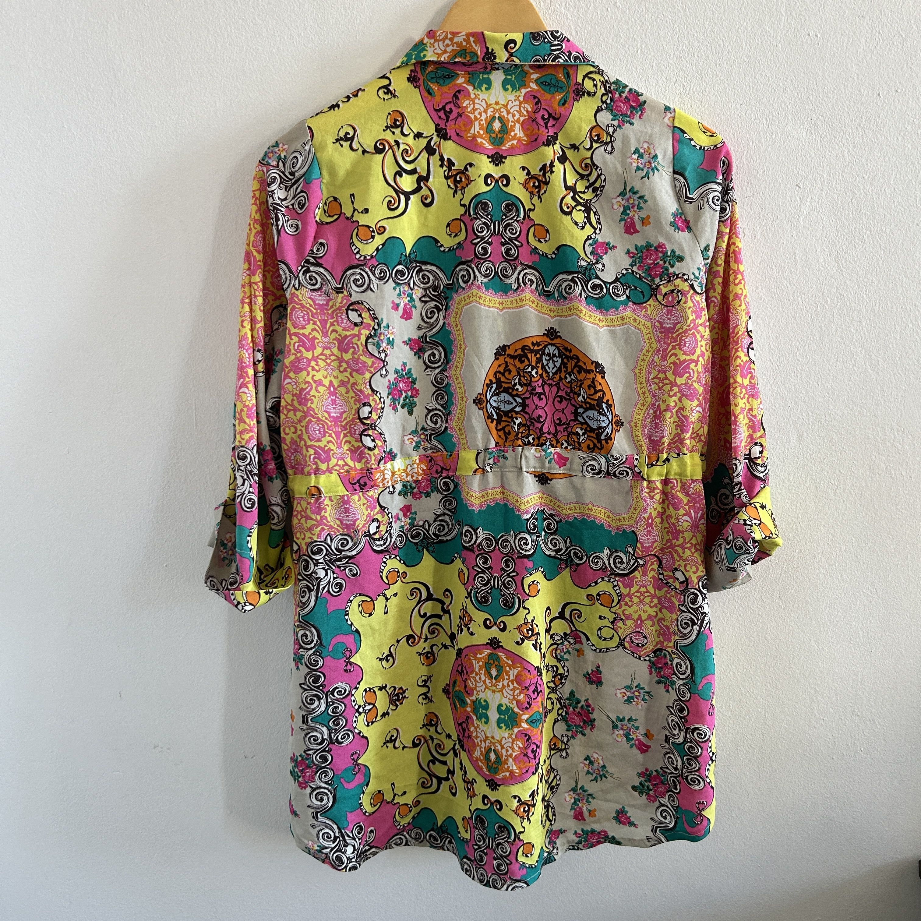 Vintage Y2K Baroque Print Shirt Dress Size L / US 10 / IT 46 - 11 Thumbnail
