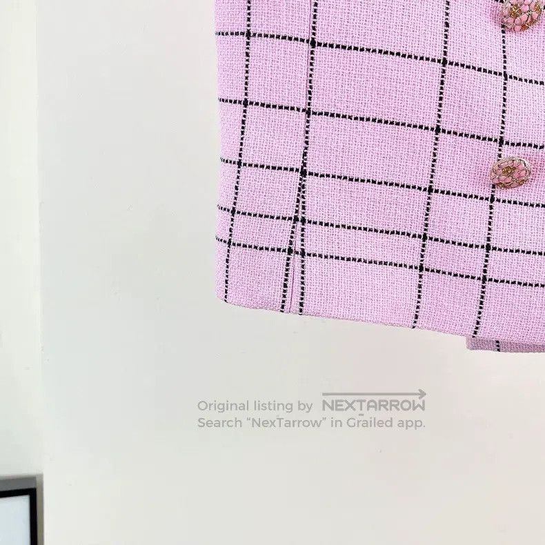 Chanel Chanel 24S pink plaid vest jacket Size XS / US 0-2 / IT 36-38 - 7 Thumbnail