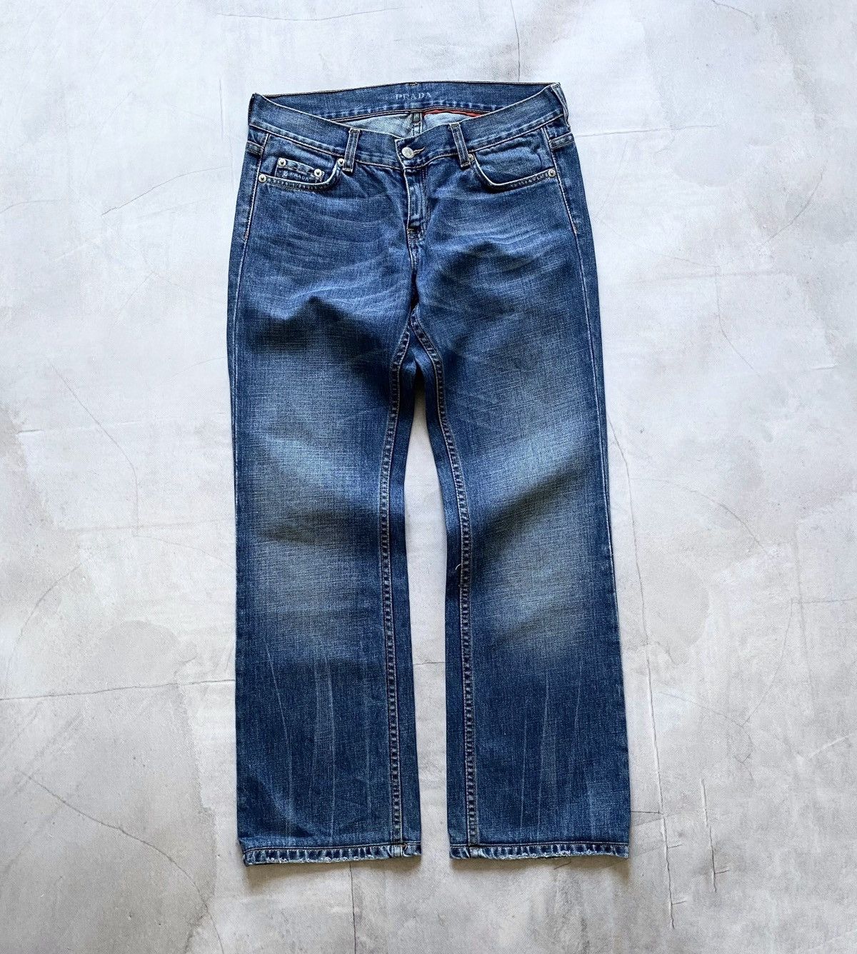 Prada × Vintage Prada Regular Fit Logo Womens Denim Jeans Y2K Size 28" / US 6 / IT 42 - 1 Thumbnail