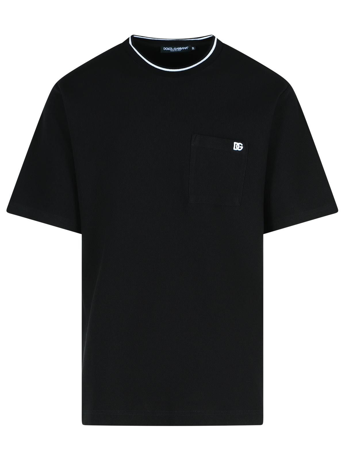 DOLCE & GABBANA Black Cotton T-Shirt