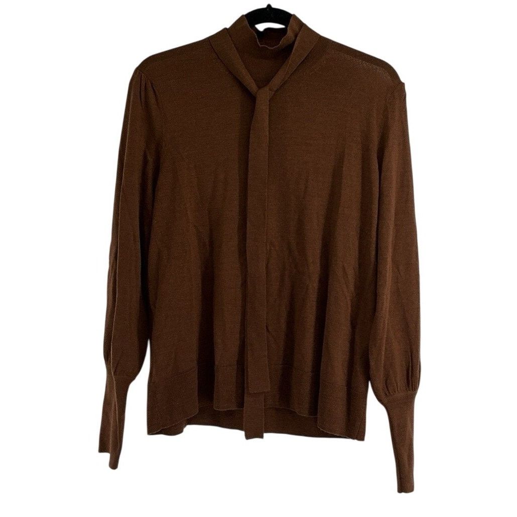 J.Crew J Crew Brown Sweater Womens Medium 100% Merino Wool Size L / US 10 / IT 46 - 1 Thumbnail