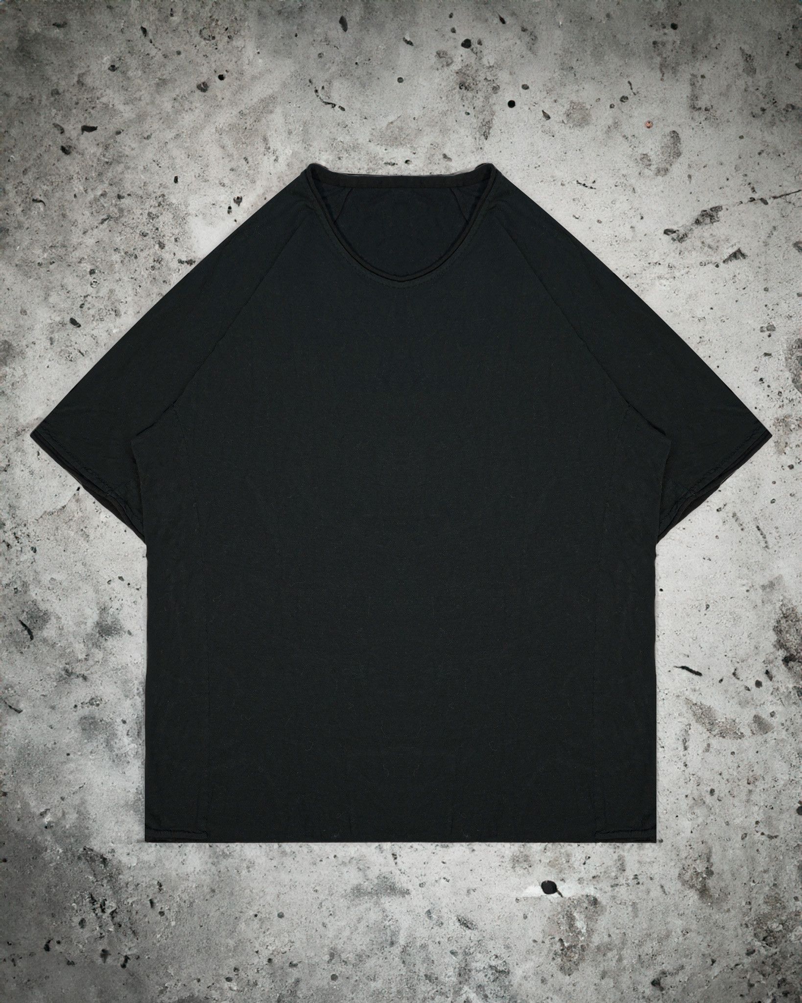 image of Layer 0 Layer-0 Oversized Linen Blend Tee in Black, Men's (Size Medium)
