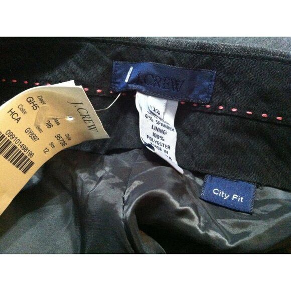 J.Crew J.CREW WOMENS NEW GRAY 96%WOOL DRESS PANTS SIZE:12/33 Size 34" / US 12 / IT 48 - 2 Thumbnail