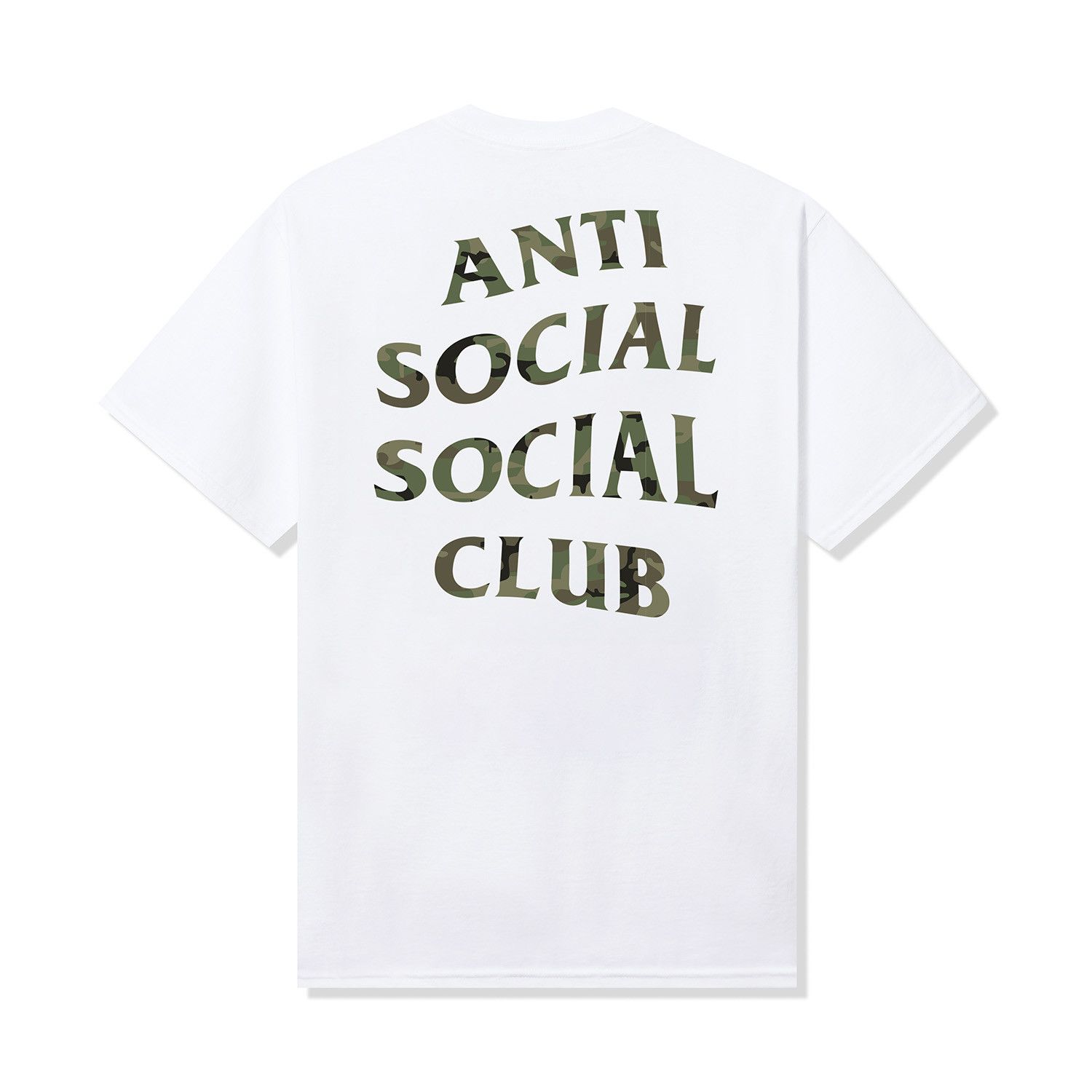 Anti Social Social Club Woody Green Camo White Tee New DS