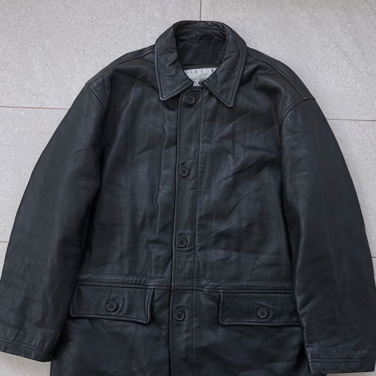 Vintage Vintage HARAJUKU Men’s Cow Genuine Leather Trench Coat Size US L / EU 52-54 / 3 - 7 Thumbnail