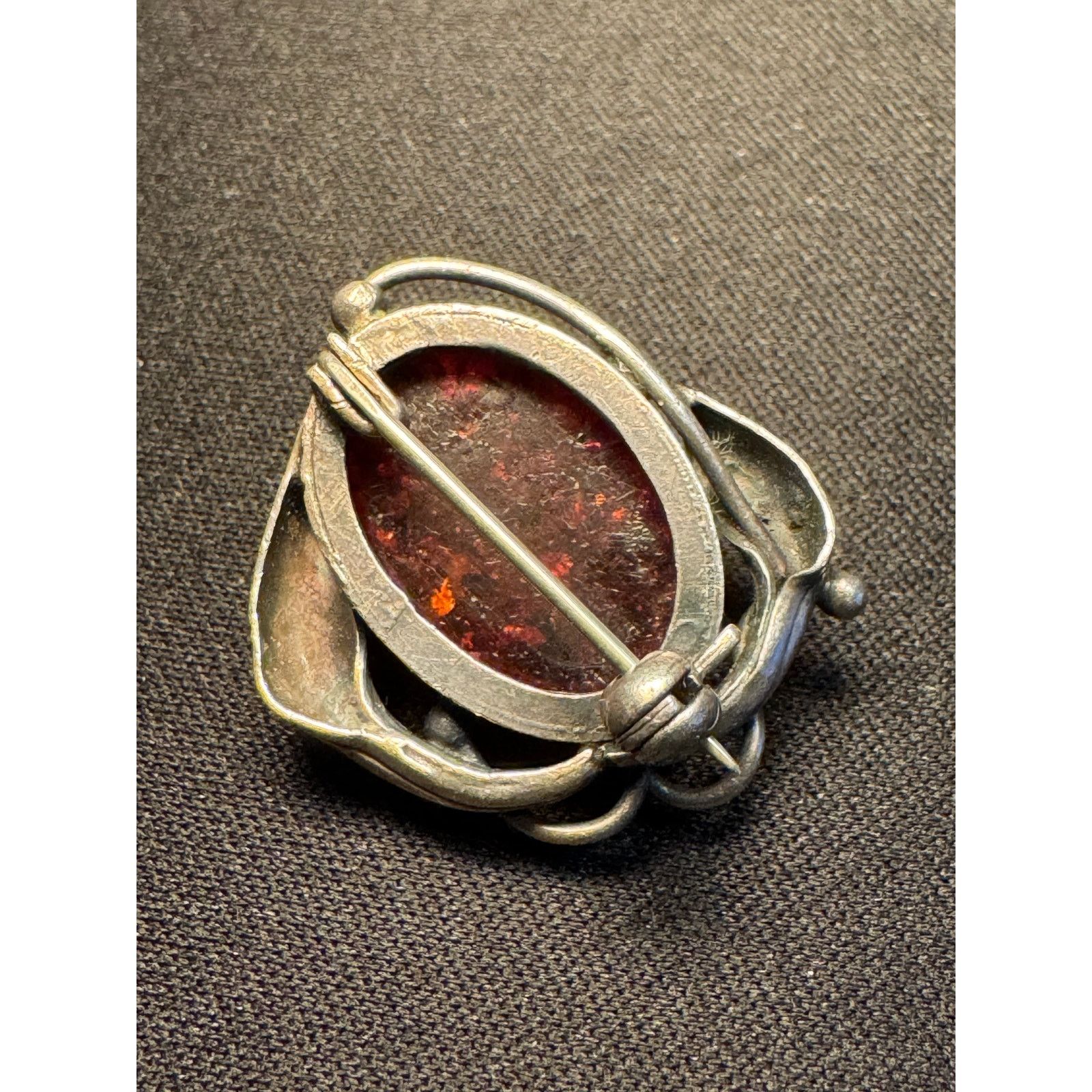 Other Vintage 925 Sterling Amber Brooch Tested as 925 Size ONE SIZE - 4 Thumbnail
