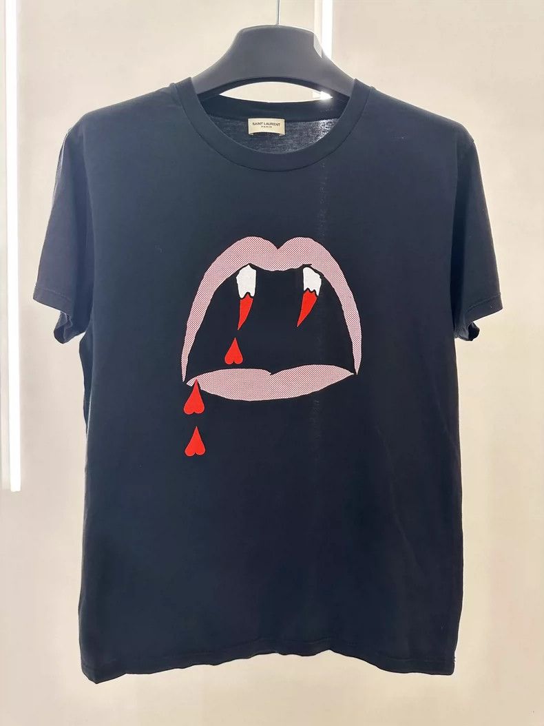 Saint Laurent Paris Saint laurent paris Bloody Teeth Short Sleeves 2506-Nextarr Size US S / EU 44-46 / 1 - 1 Thumbnail