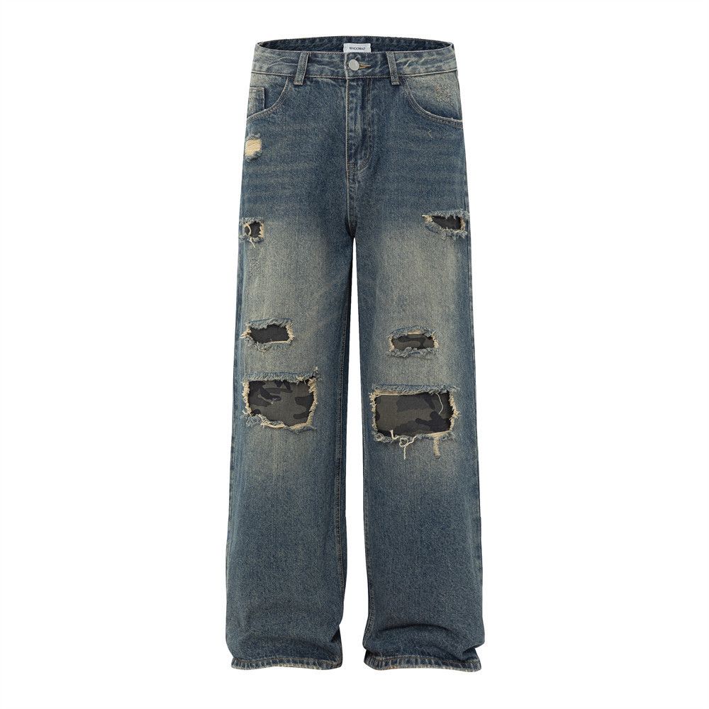 Japanese Brand Men's punk tie-dye gradient washed distressed jeans Size US 34 / EU 50 - 1 Thumbnail