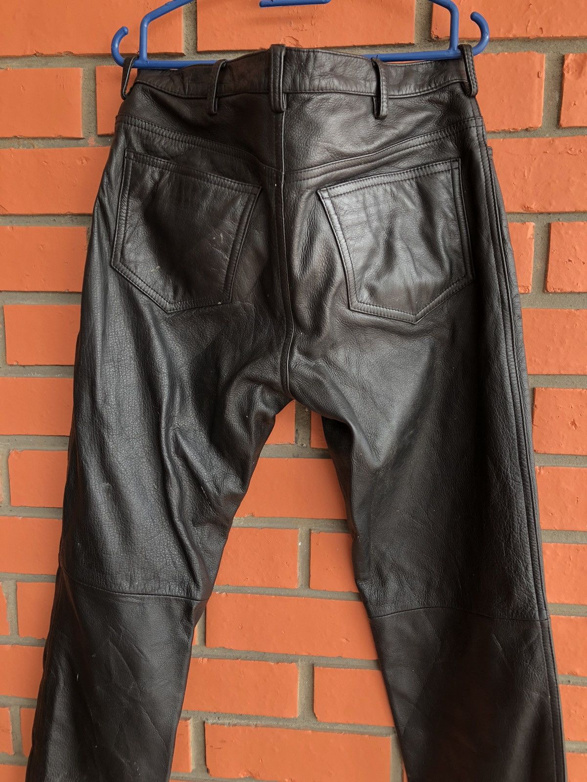 Japanese Brand × Leather VINTAGE SOFT LEATHER PARACHUTE BIKER PANTS VOLCONA Size US 32 / EU 48 - 4 Thumbnail