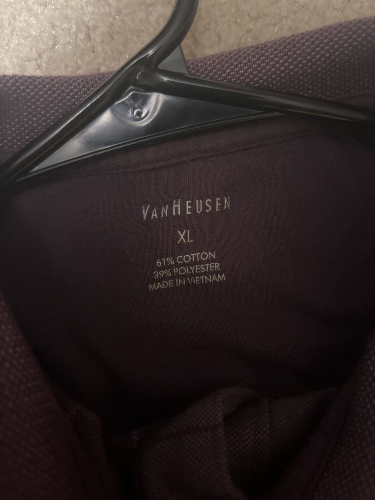 Van Heusen Van Heusen Polo Shirt Large XL Men's Short Sleeve Purple Size US XL / EU 56 / 4 - 3 Thumbnail