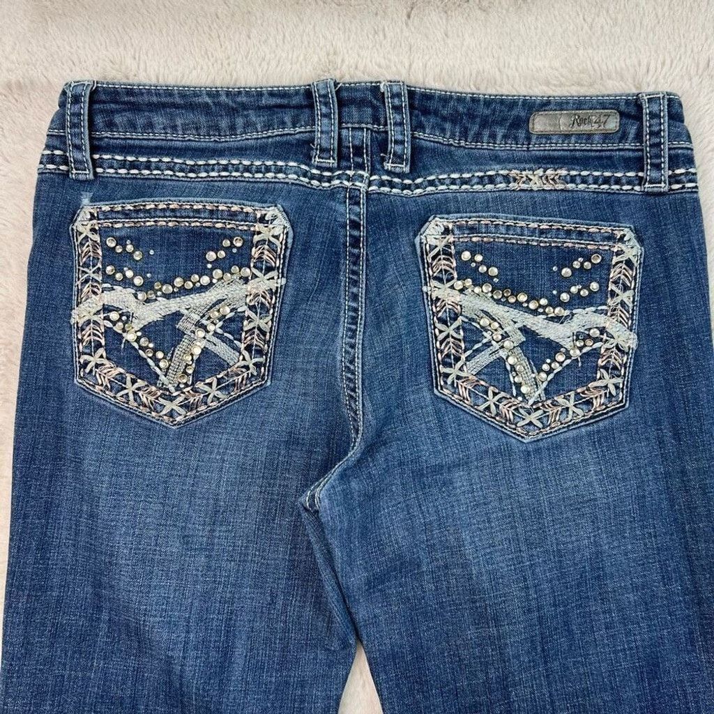 Wrangler Wrangler Rock 47 Bootcut Low Rise Jeans Womens 30x32 Blue Size 30" / US 8 / IT 44 - 9 Thumbnail