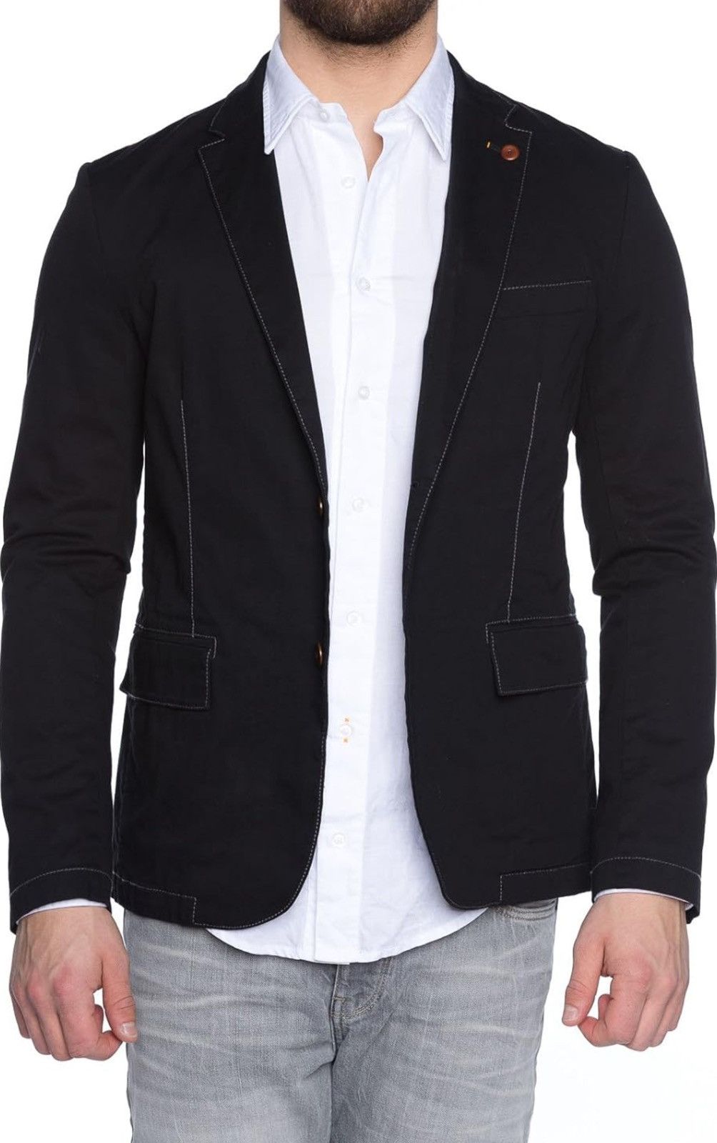 Hugo Boss Men`s HUGO BOSS BENESTRECH-W BLUE SLIM FIT BLAZER SIZE 52/42 Size 42R - 2 Thumbnail