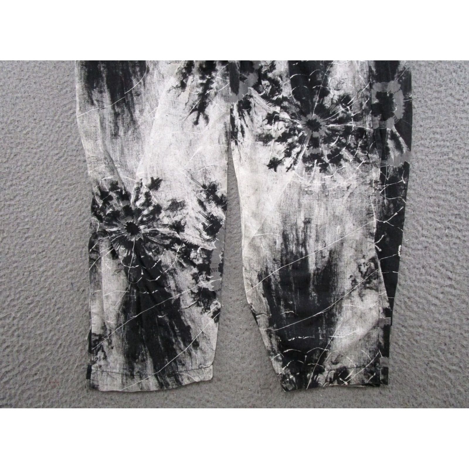 Vintage VINTAGE TDL Elastic Waist Adjustable Geometric Black White Pants One Size Baggy Size 42" / US 20 - 2 Thumbnail