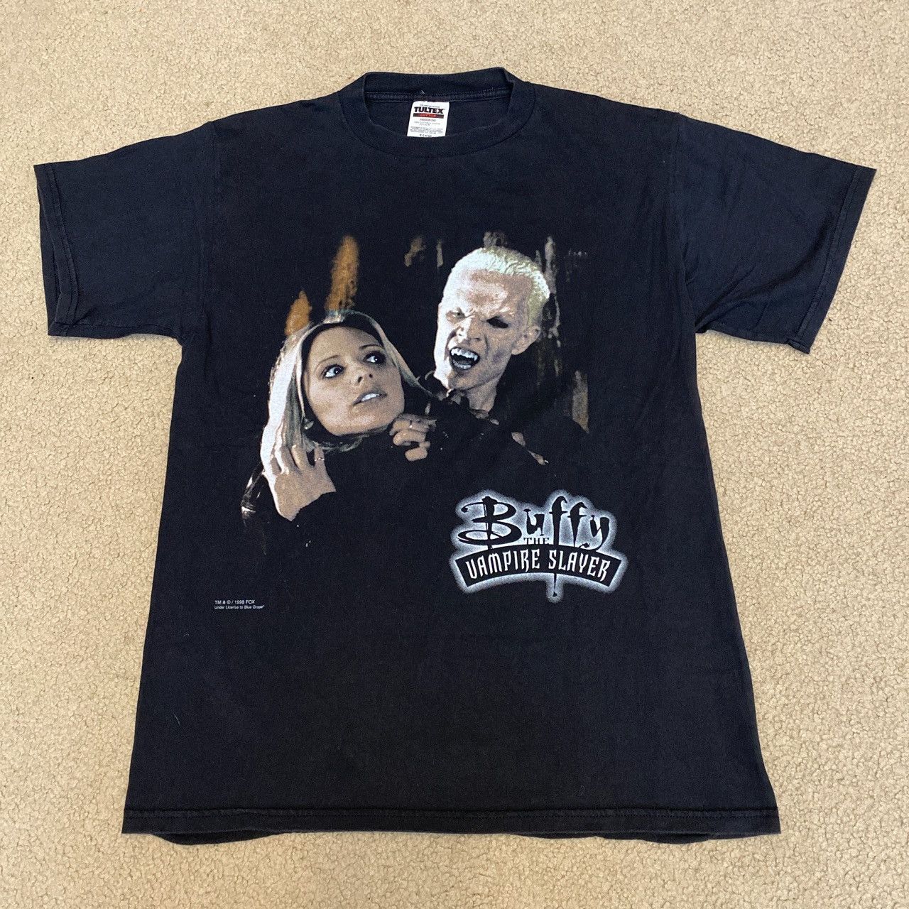 image of Vintage Buffy The Vampire Slayer Bite Me Shirt in Black, Men's (Size XL)