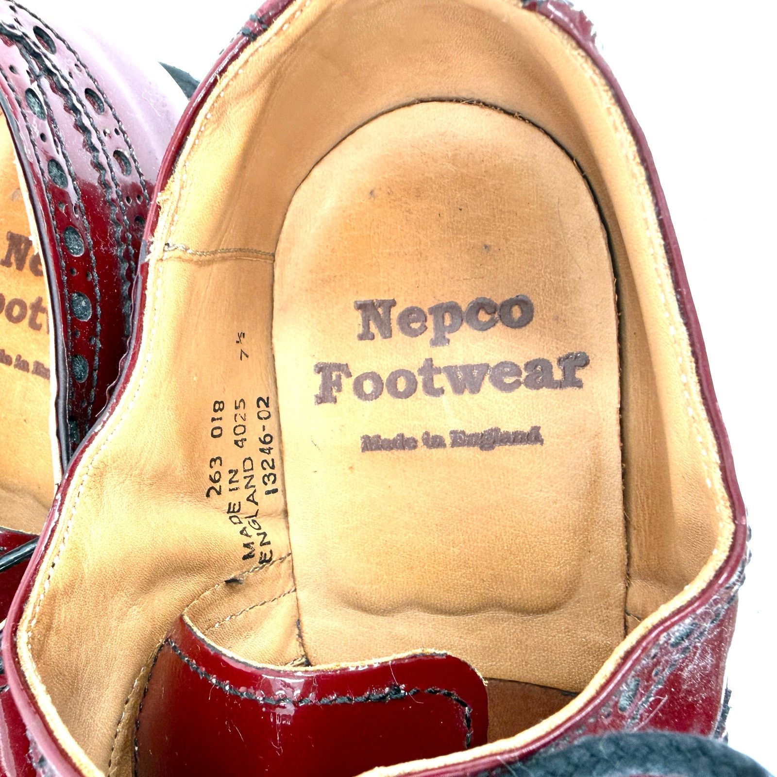 Vintage Nepco Footwear Red Patent Leather Wingtip Platform Brogues Size US 7 / EU 40 - 8 Thumbnail