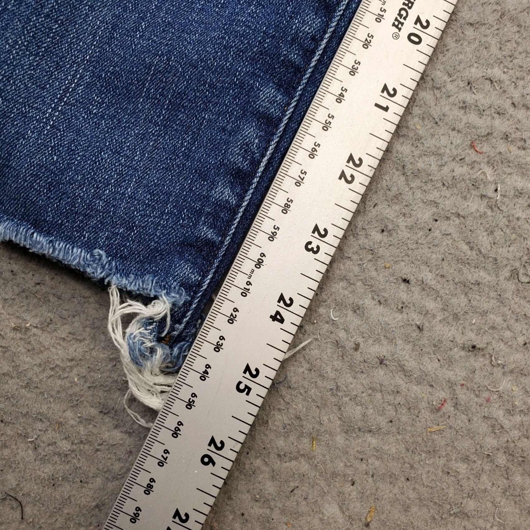 Madewell Madewell Womens 26 Blue Denim Skinny Crop Jeans High Rise Whiskered Faded Raw Hem Size 26" / US 2 / IT 38 - 7 Thumbnail