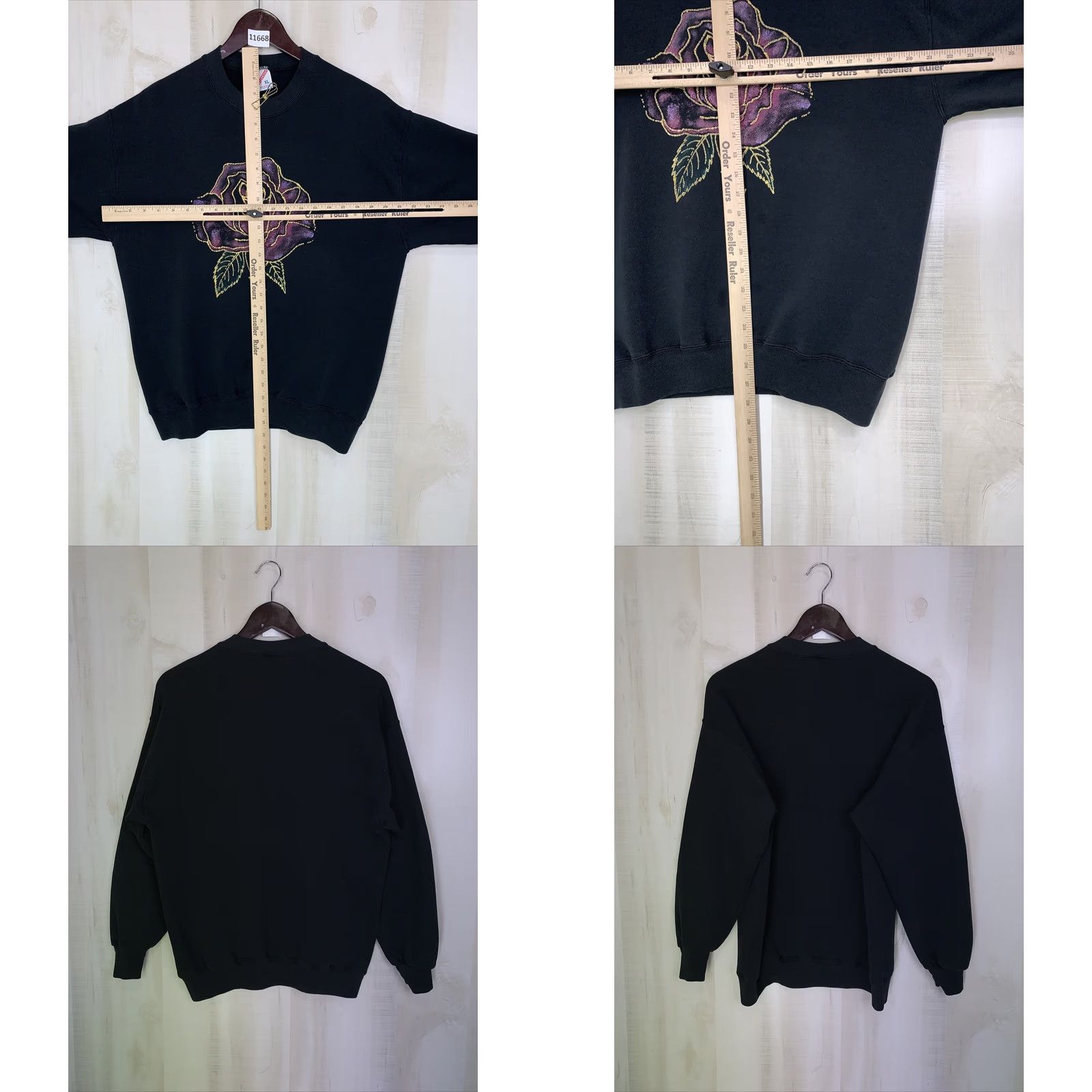 Jerzees VINTAGE Jerzees Sweatshirt 90s Gold Glitter Rise Graphic Black XL USA Made Crew Neck Pullover Unisex Adults Men Women Size XL / US 12-14 / IT 48-50 - 8 Thumbnail