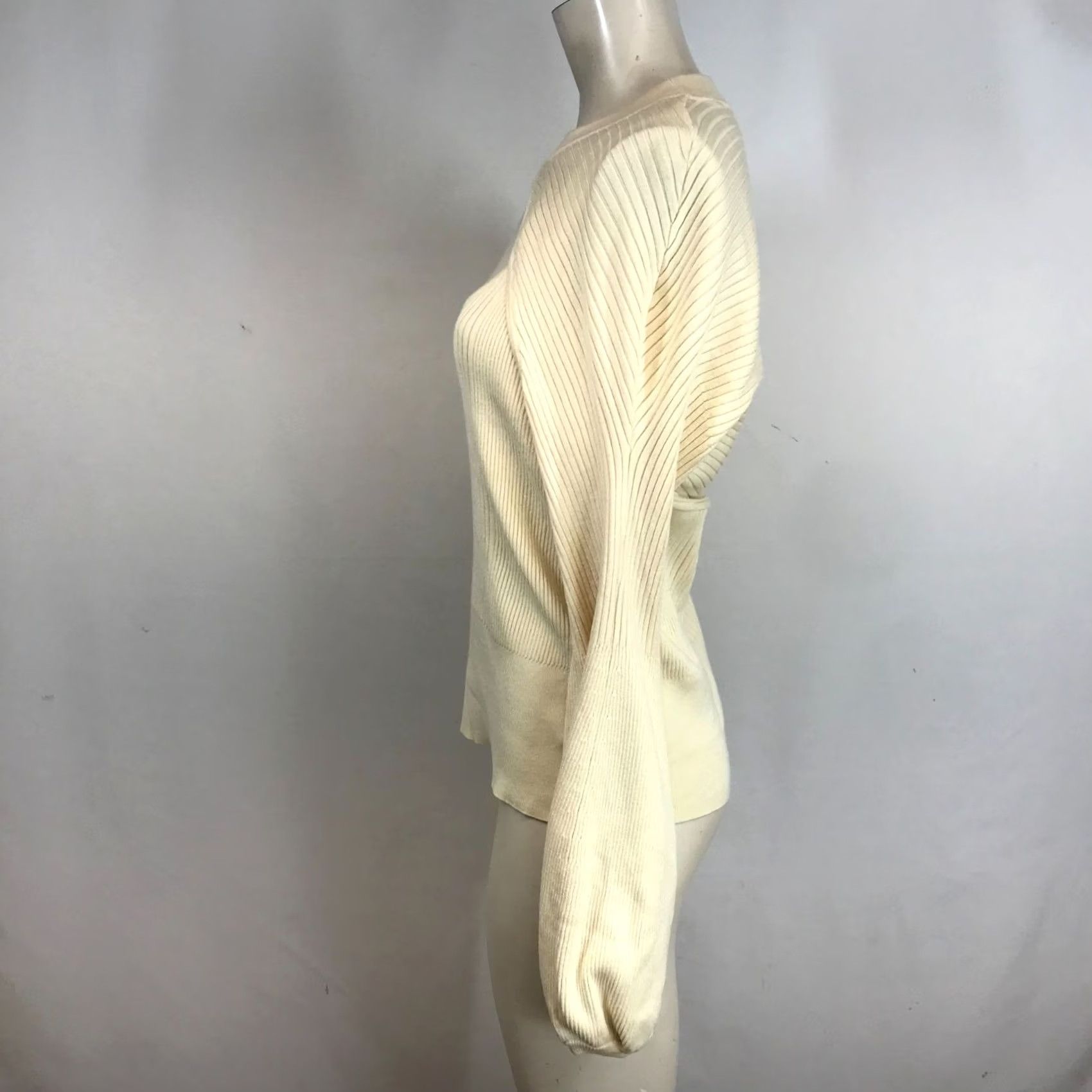 Vintage MAEVE XL WOMENS CREAM LONG SLEEVE SWEATER TOP Size XL / US 12-14 / IT 48-50 - 6 Thumbnail