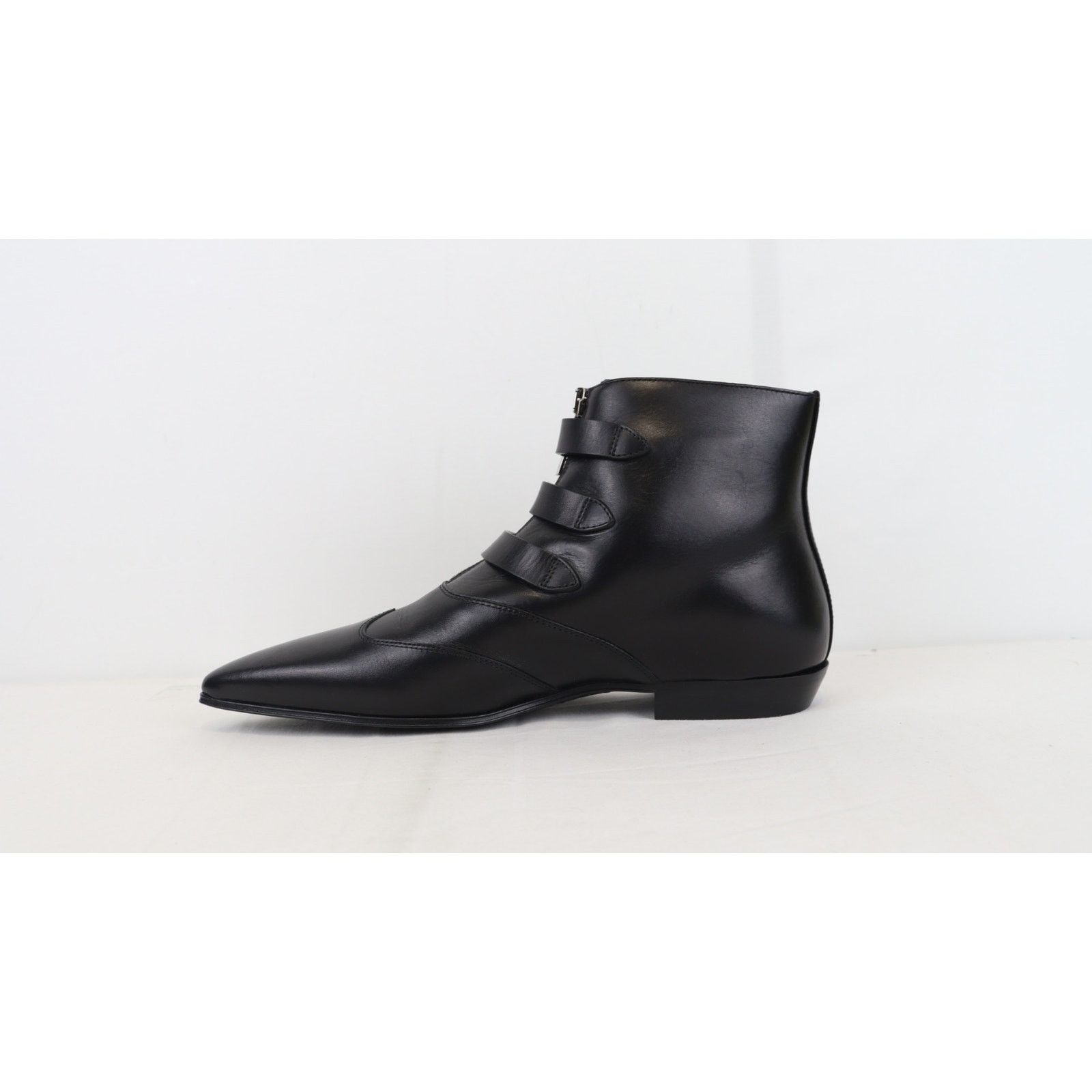 Saint Laurent Paris o1rshd1 Goth leather buckle Boots Stan in Black Size US 12 / EU 45 - 2 Thumbnail