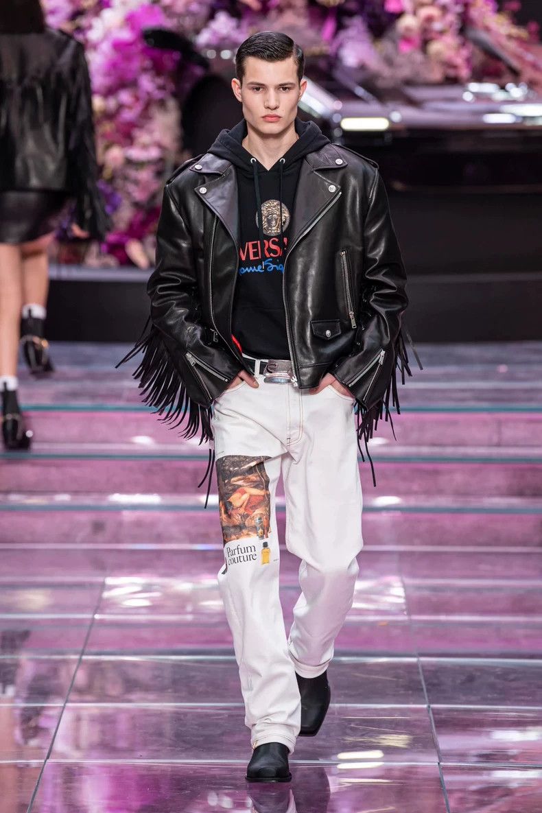 Versace Versace Fringed biker leather coater jacket Size US L / EU 52-54 / 3 - 8 Thumbnail