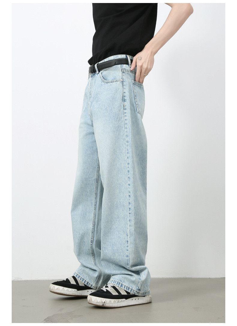 Japanese Brand × Jean Men's Japanese retro straight loose light blue jeans Size US 34 / EU 50 - 3 Thumbnail