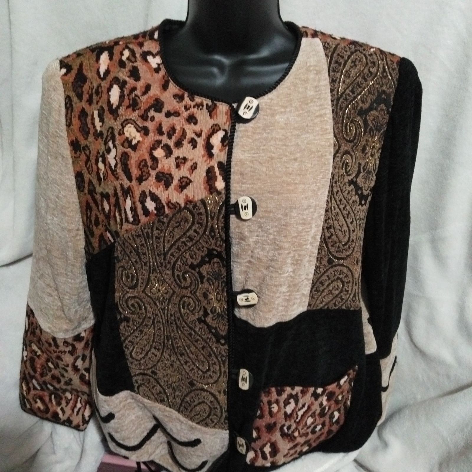 Other Indigo Moon Animal Print Tapestry Blazer Jacket Women Sz M Size M / US 6-8 / IT 42-44 - 1 Thumbnail