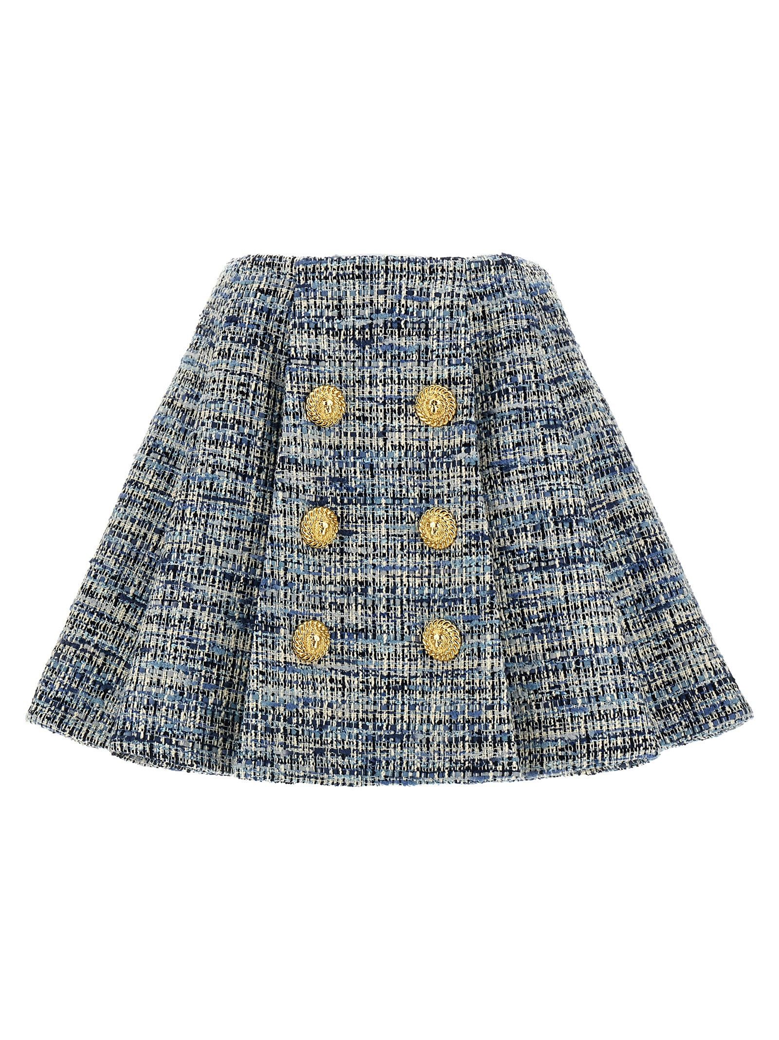 Balmain BALMAIN Light Blue Viscose Blend Miniskirt | Grailed