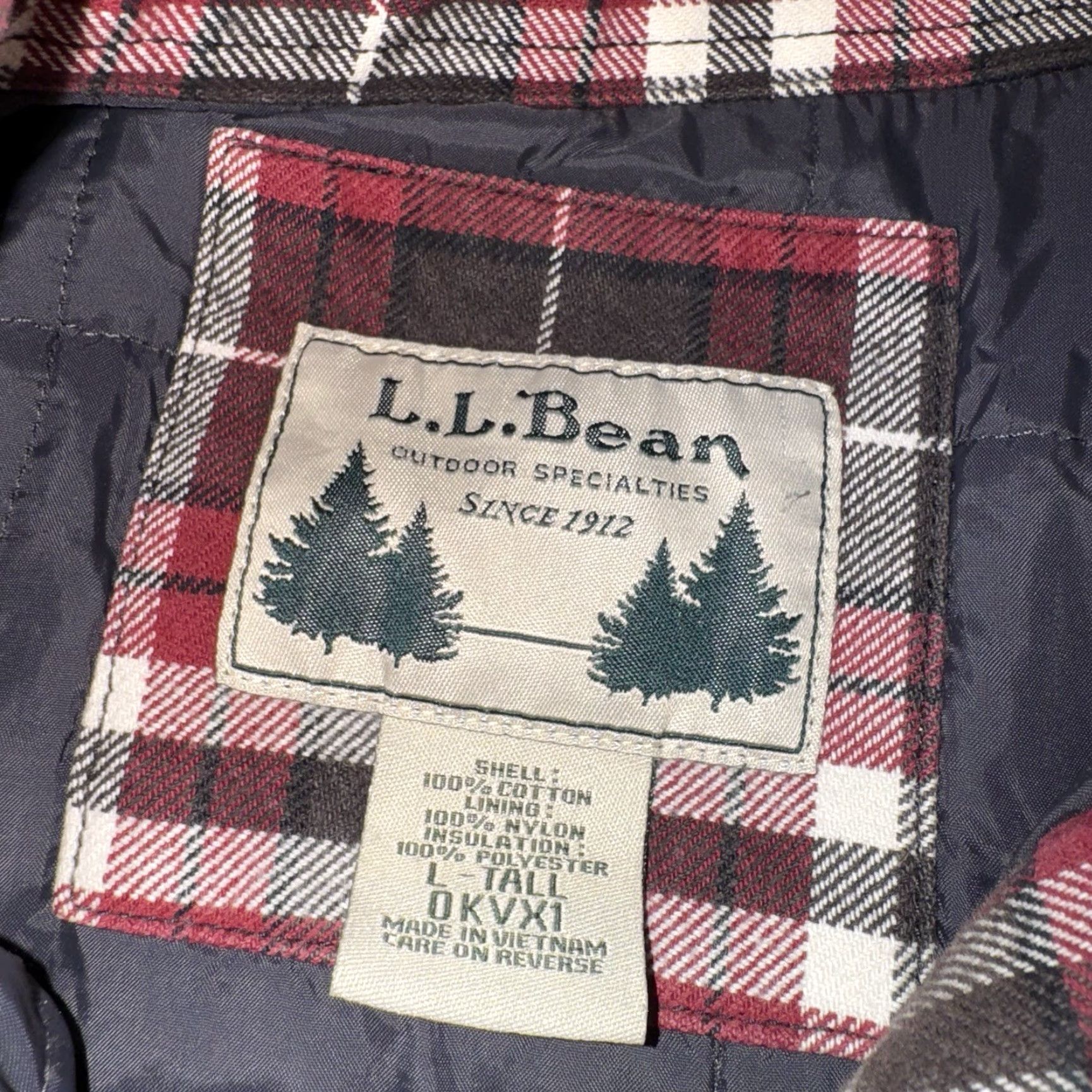 Vintage VINTAGE LL Bean Shirt Mens LT Red Wool Quilted Shacket Large Tall Button-Up Linen? Size US L / EU 52-54 / 3 - 3 Thumbnail