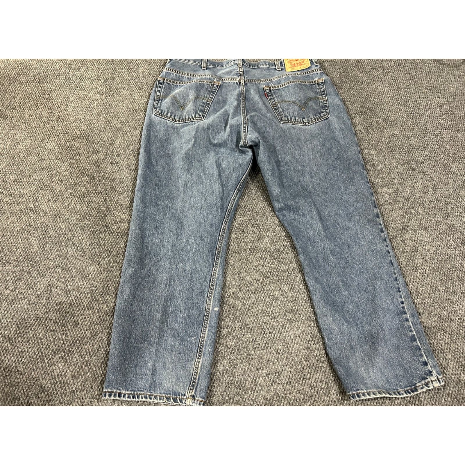 Levi's Levi's 505 Jeans Mens 42x30 Blue Denim Regular Fit Classic Vintage Retro 5-Pocket Zipper Logo Measuring 42 in Waist Inseam 30 in Cotton Denim Size US 42 / EU 58 - 7 Thumbnail