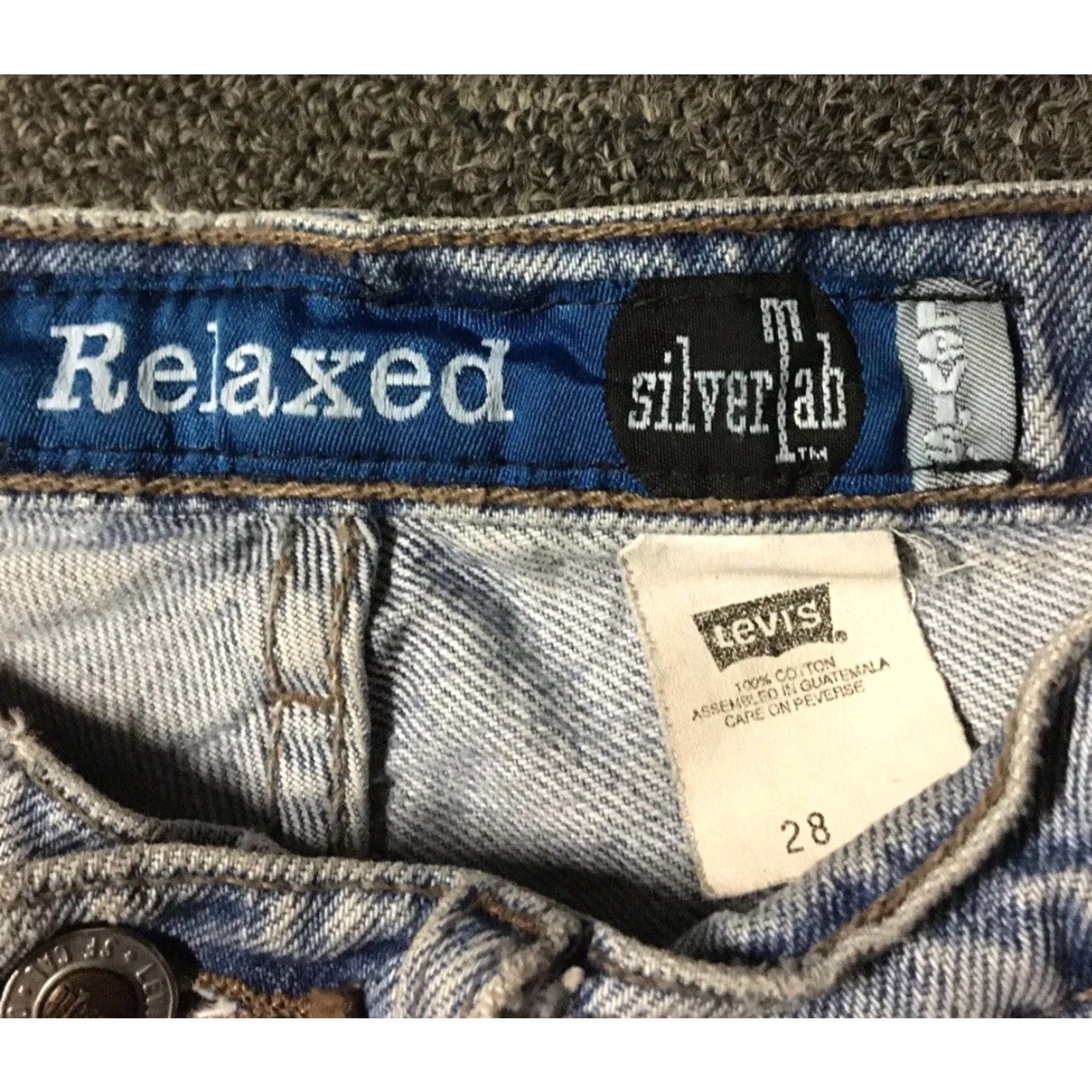 Levi's VINTAGE Levis Silvertab 90s Distressed Thrashed Cut Off Jean Shorts 28 Women Blue Grunge Punk Biker Retro Rock Casual Size 28" / US 6 / IT 42 - 7 Thumbnail