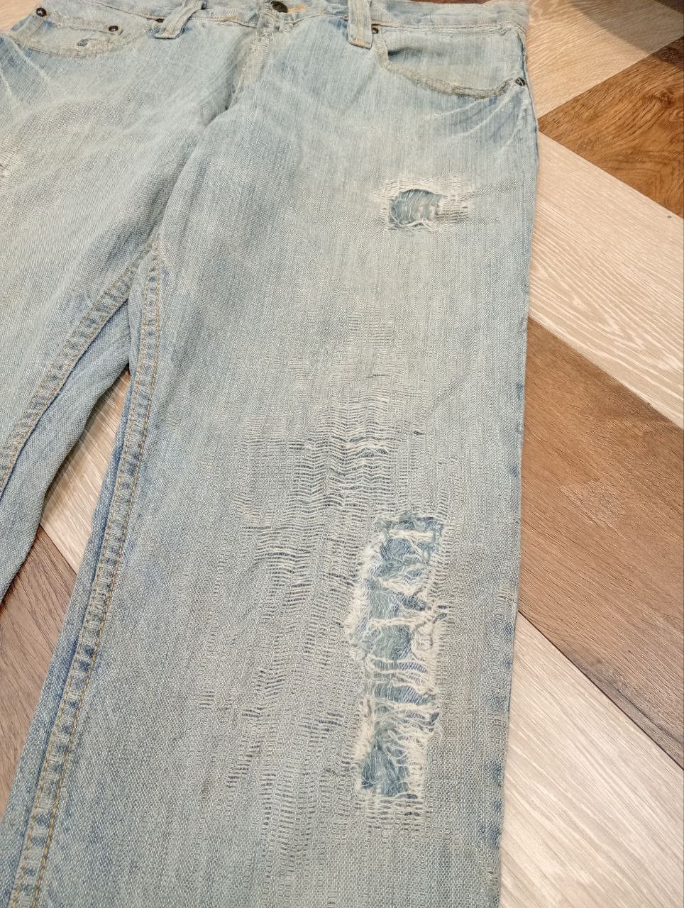 JUN MEN JAPANESE JUNMEN DISTRESSED JEANS - SIZE L Size US 34 / EU 50 - 5 Thumbnail