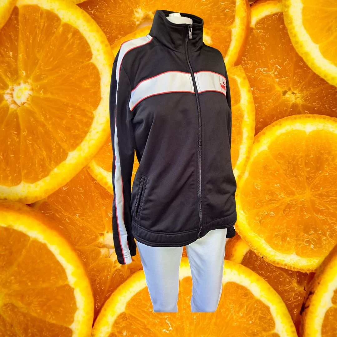 Puma Puma Black with White Stripe Track Jacket Size Large Size L / US 10 / IT 46 - 1 Thumbnail