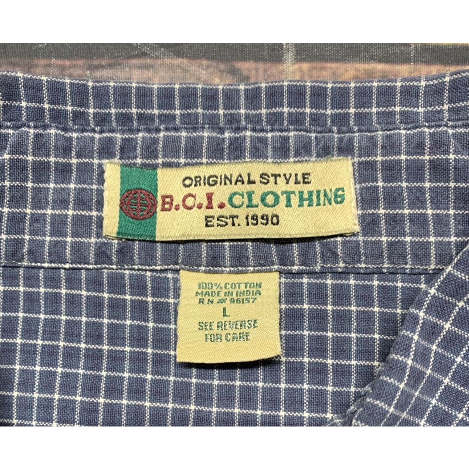 Vintage BCI Clothing Mens Shirt Blue White Plaid Button-Up Long Sleeve Size Large Size US L / EU 52-54 / 3 - 3 Thumbnail