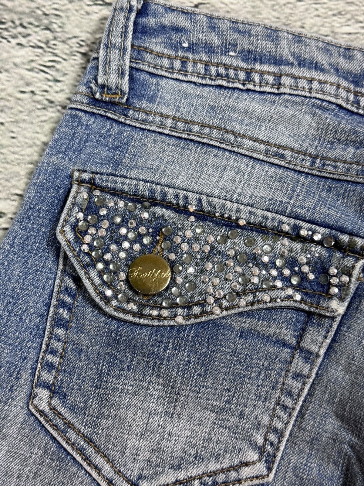 Southpole Southpole flared jeans denim pants Y2K rhinestones Size 26" / US 2 / IT 38 - 4 Thumbnail