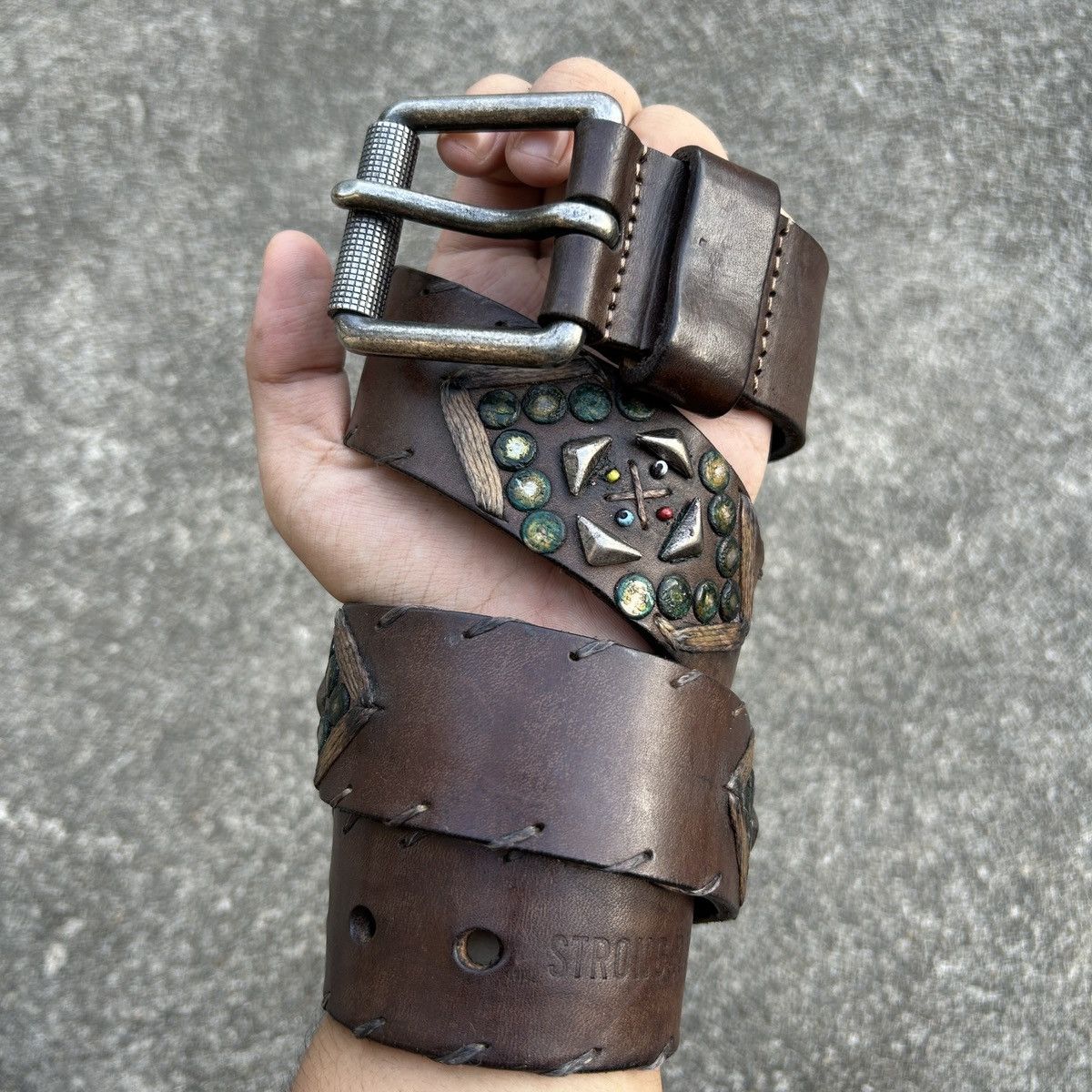 Vintage Vintage studded leather belt (Kapital Style) Size ONE SIZE - 4 Thumbnail