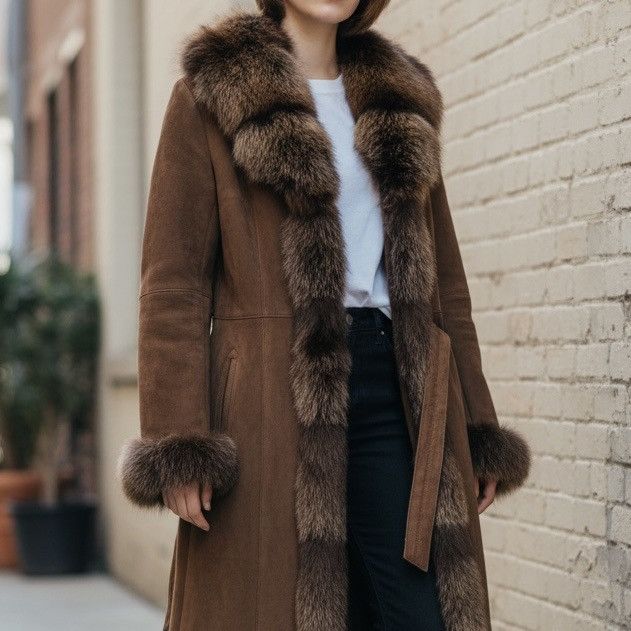 Other Belle Fare Shearling Coat w/ Genuine Fox Fur Trim – VTG - S Size S / US 4 / IT 40 - 3 Thumbnail