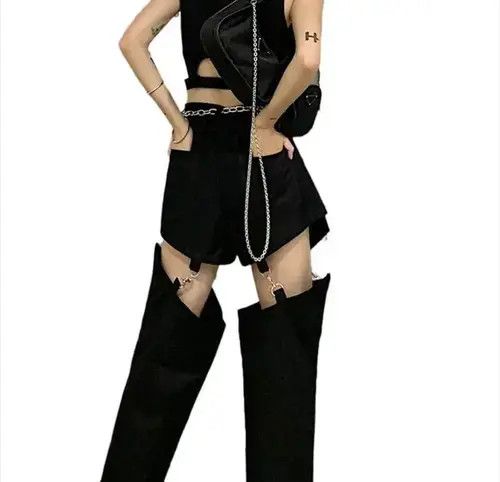 Japanese Brand Hollow Out Slit Design High Waist 2022 Womens Jeans Size 30" / US 8 / IT 44 - 7 Thumbnail