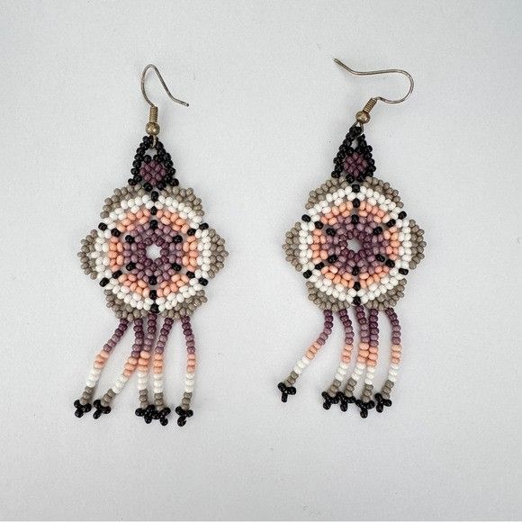 Other Handmade Mexican Huichol Beaded Dangle Multicolor Seed Beads Size ONE SIZE - 2 Thumbnail