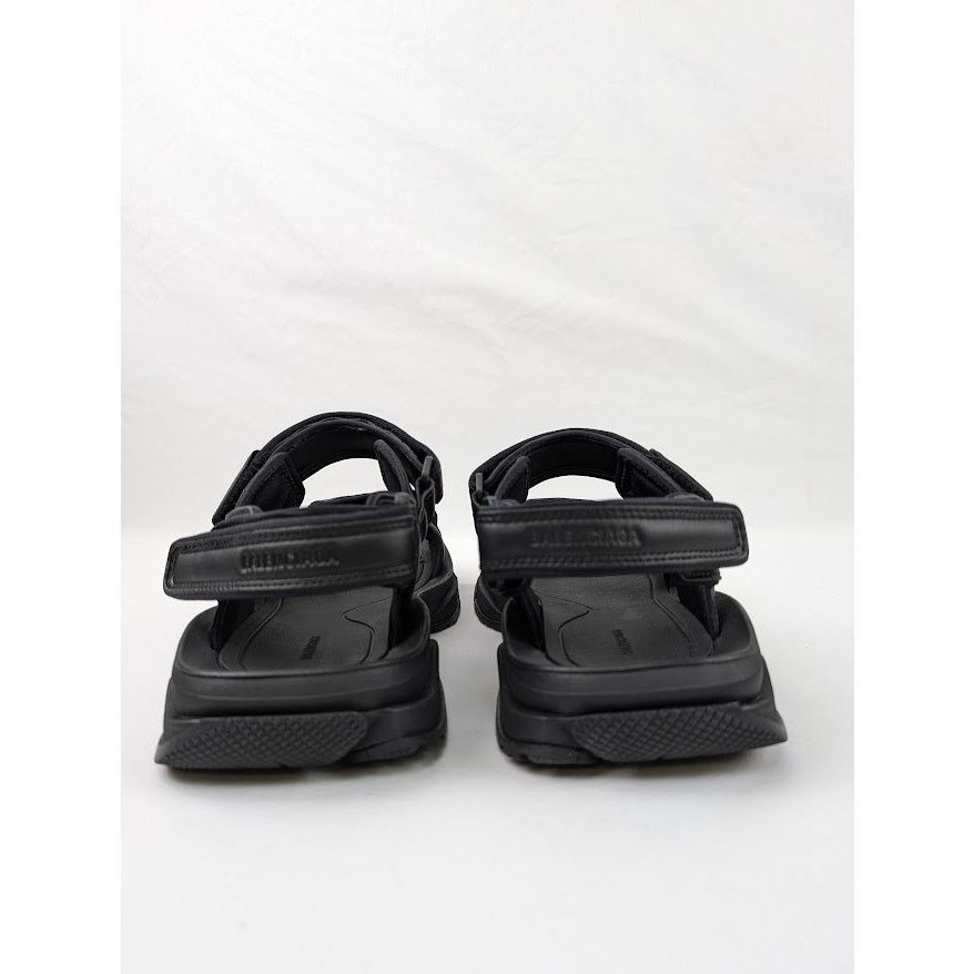 Balenciaga o1rshd1 Tourist Fake Leather Sandal in Black Size US 12 / EU 45 - 12 Thumbnail