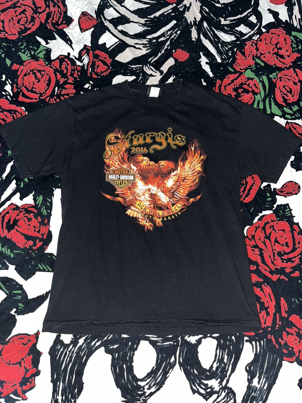 Harley Davidson Crazy Y2K Faded Thrashed Skater ERD Grunge Flames Harley Tee Size US L / EU 52-54 / 3 - 1 Thumbnail