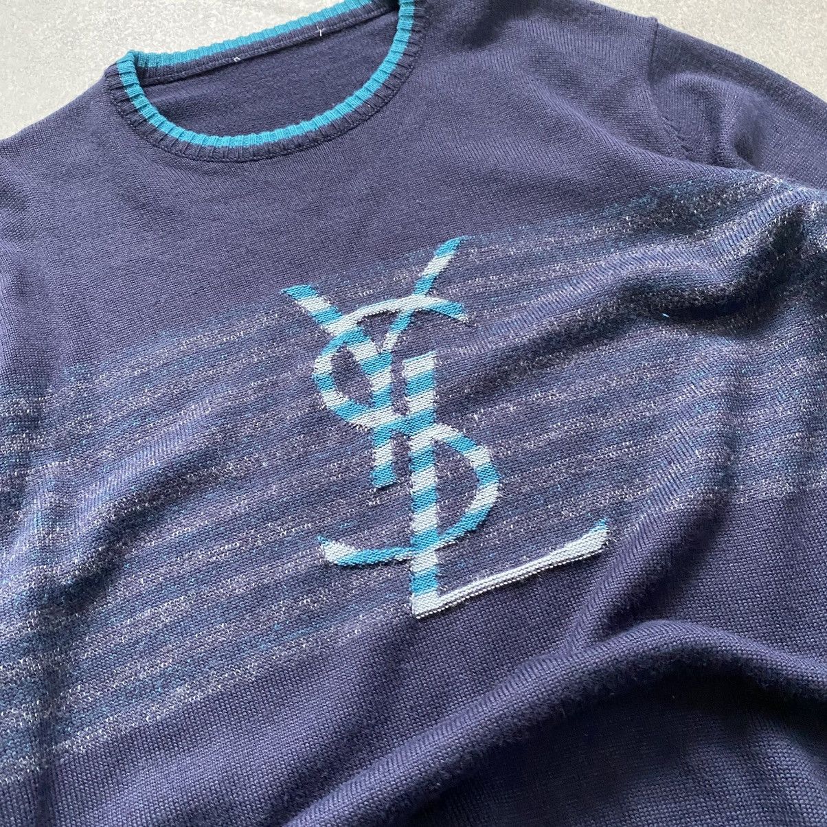 Yves Saint Laurent Yves Saint Lauren Knit Sweater Big Logo Baggy Long Sleeve Size US XL / EU 56 / 4 - 3 Thumbnail