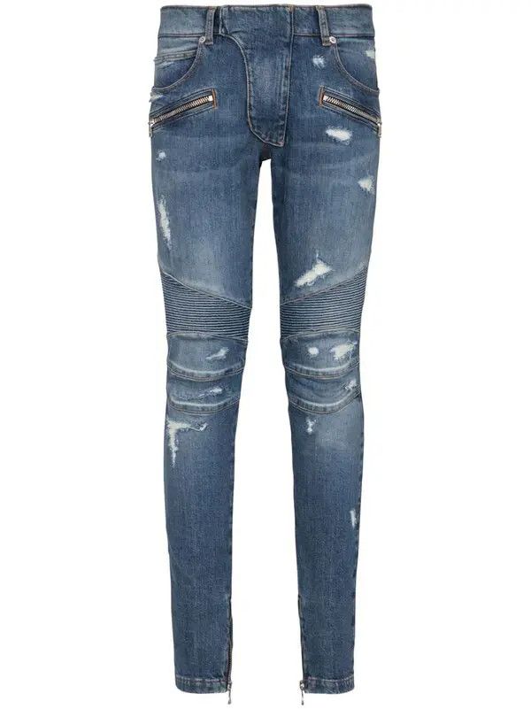 Balmain o1s1wg111025 Skinny Fit Jeans in Blue Size US 36 / EU 52 - 1 Preview
