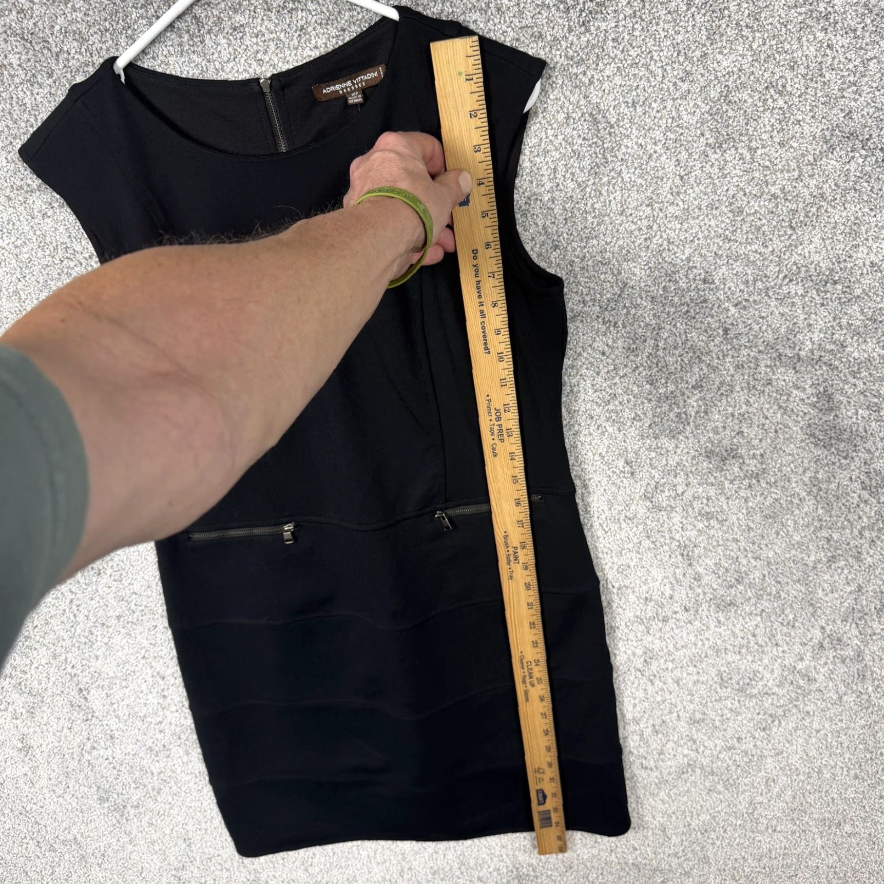 Vintage Adrienne Vittadini Sheath Dress Petite 10P Black NWT Workwear Cocktail Party Sleeveless Zip Pockets Size L / US 10 / IT 46 - 4 Thumbnail