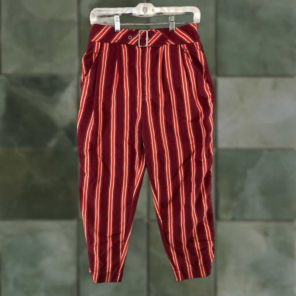 Free People Free People Pants 4 Red Stripe Jogger Boho Pockets Womens Size 27" / US 4 / IT 40 - 1 Thumbnail