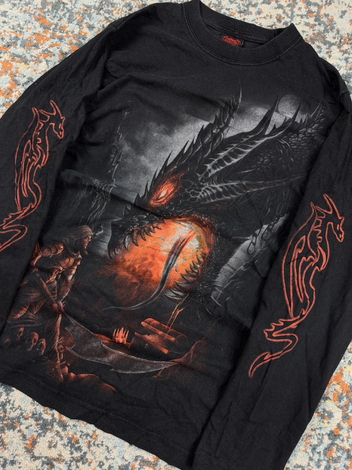 Other × Vintage Vintage 00s Spiral fire dragon tribal all over print ls tee Size US M / EU 48-50 / 2 - 5 Thumbnail