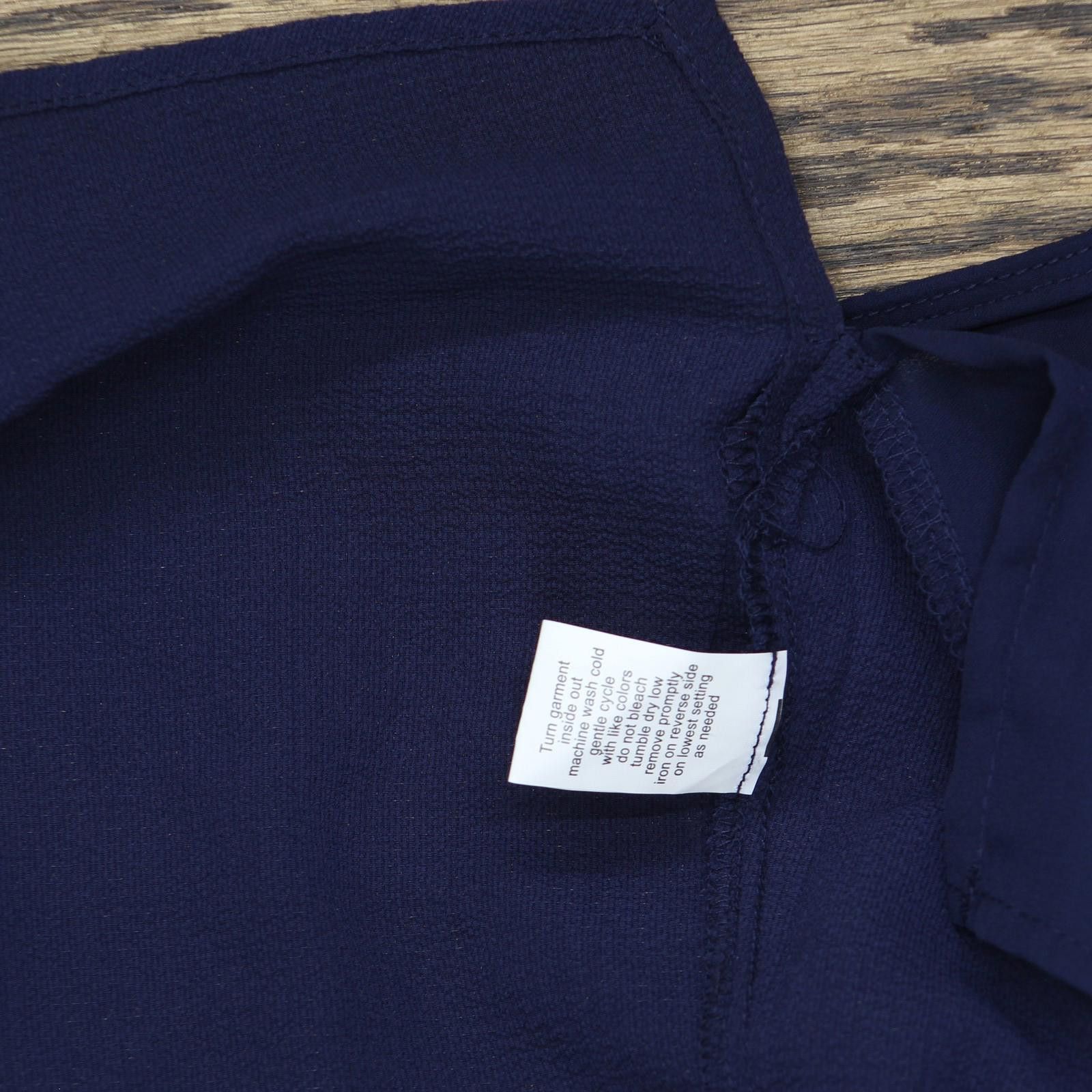Other Nwt Ny Collection Plus Size Blouse Wcru0966 Navy Blue 1x Size XL / US 12-14 / IT 48-50 - 4 Thumbnail