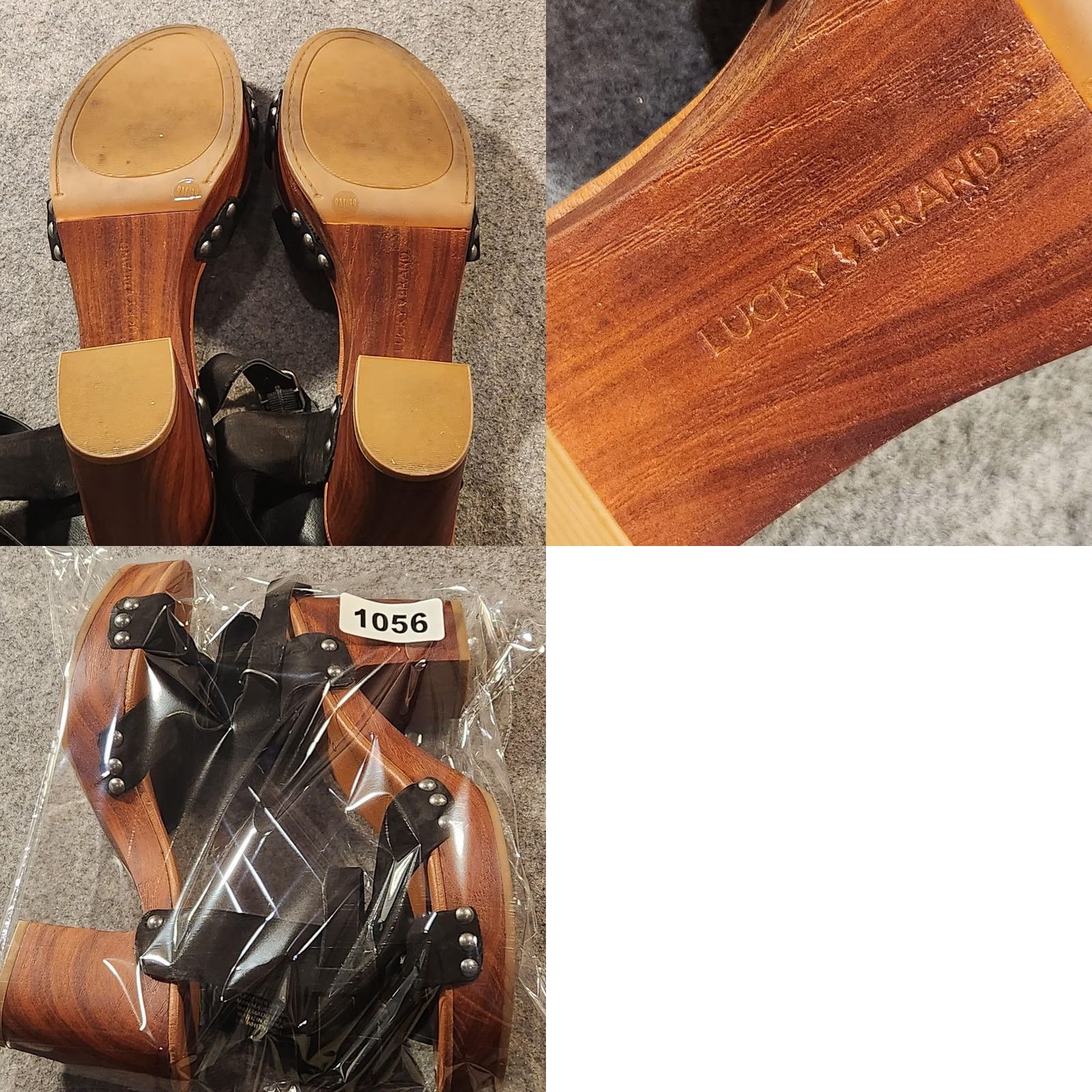 Lucky Brand Lucky Brand Sandals Womens Size 9 Black Leather Platform Heel Buckle Ankle Strap Open Toe LK Whitneigh Women Platform Heel Sandals Black Leather Size US 9 / IT 39 - 8 Thumbnail