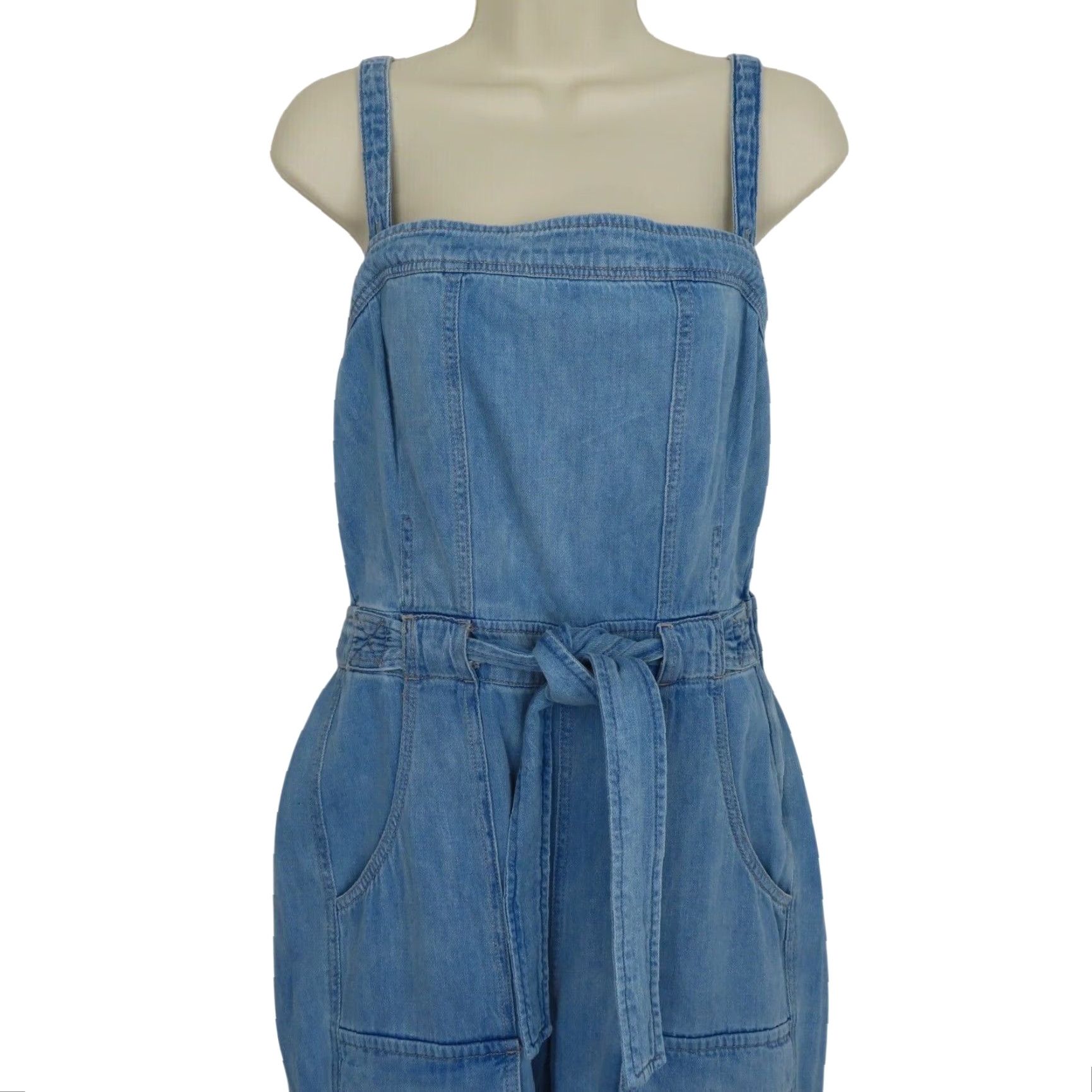 Free People Free People JumpSuit Womens Small Go West Denim Utility Mirage Blue OB1160882 Size 28" / US 6 / IT 42 - 2 Thumbnail