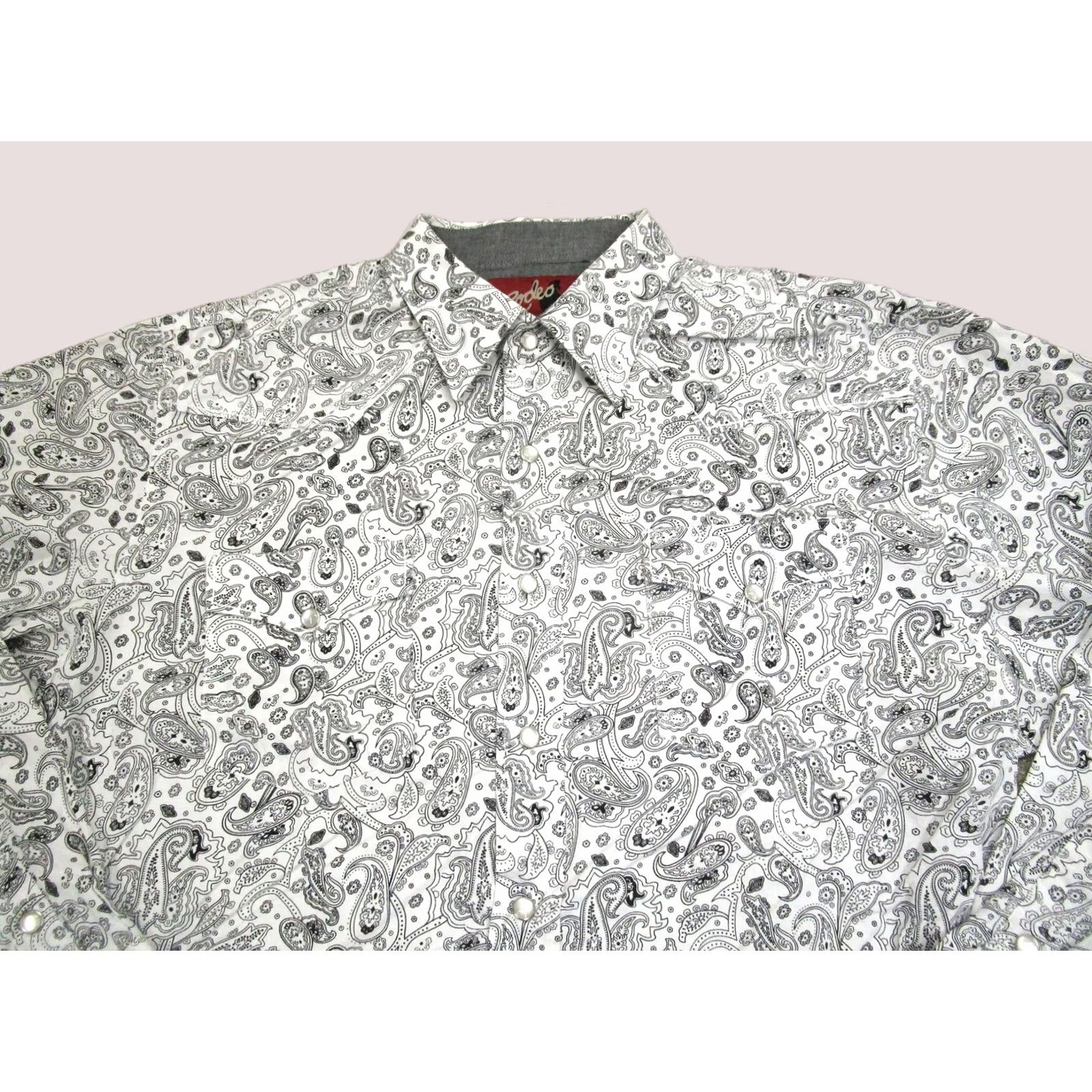 Vintage Rodeo Clothing Co. Shirt Men XL White Paisley Pearl Snap Western Size US XL / EU 56 / 4 - 1 Thumbnail